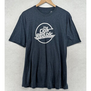 THE CIGAR REPUBLIC Shirt Mens L Bar Private Lounge Tobacconists Scipioni Grey